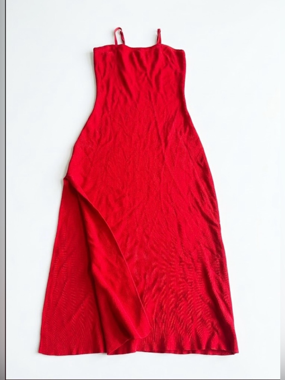 12th Tribe Red Spaghetti-Strap Midi Dress size M - Picture 2 of 7